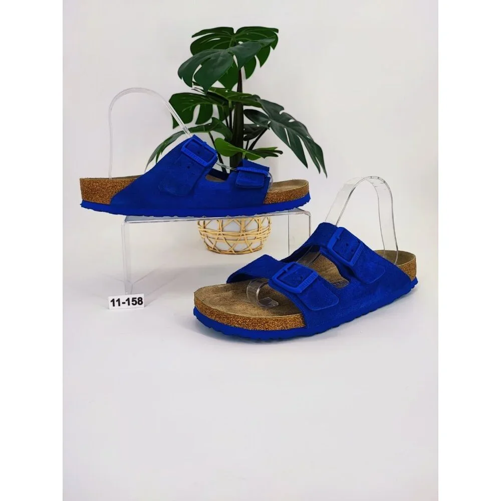 Birkenstock Women's Arizona Ultra Blue Suede Soft Footbed Sandals Size 11 US